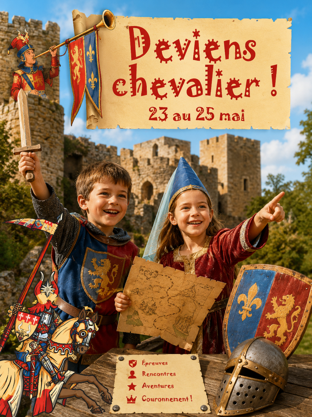 Animation Deviens chevalier au château de Brancion du 23 au 25 mai