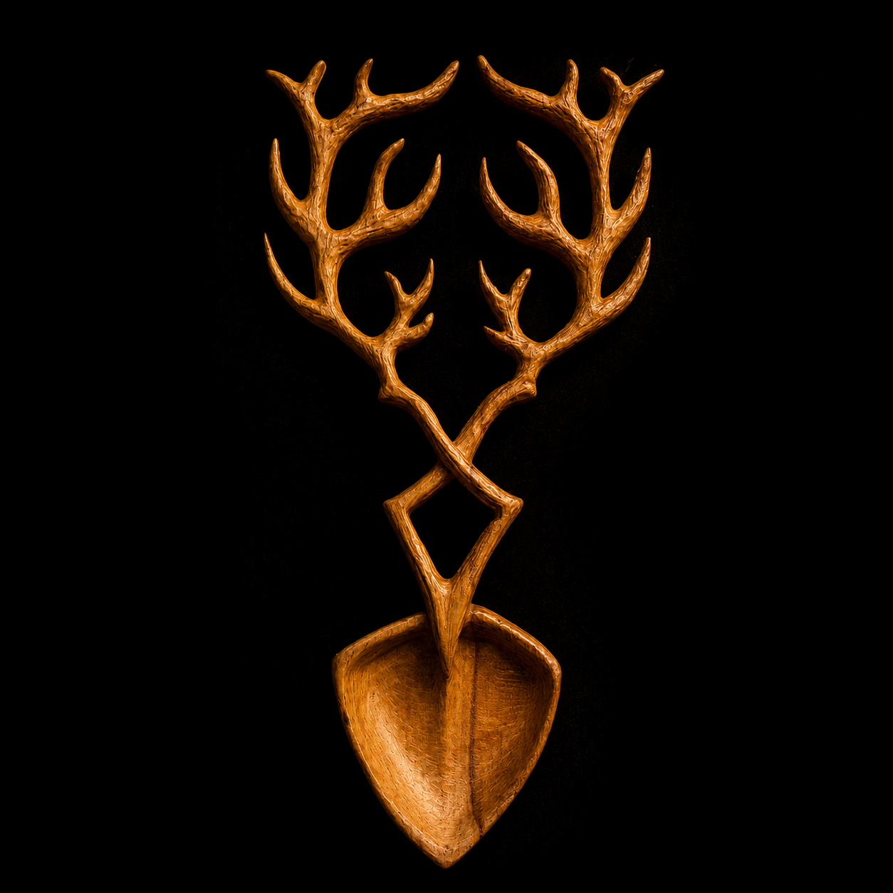 Love Spoon sculptée en bois - Bois croisés