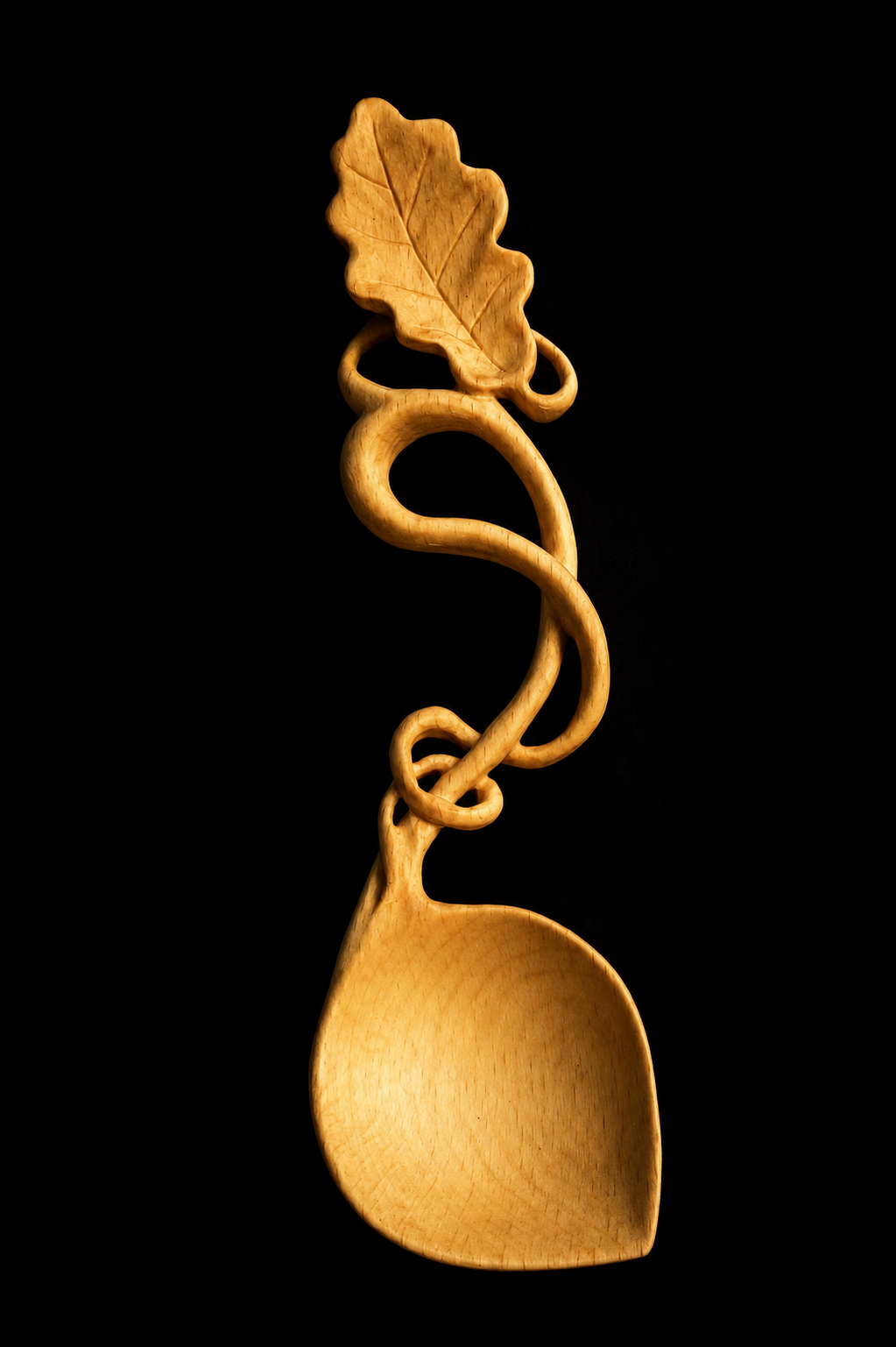Love Spoon sculptée en bois - Lierre ancien