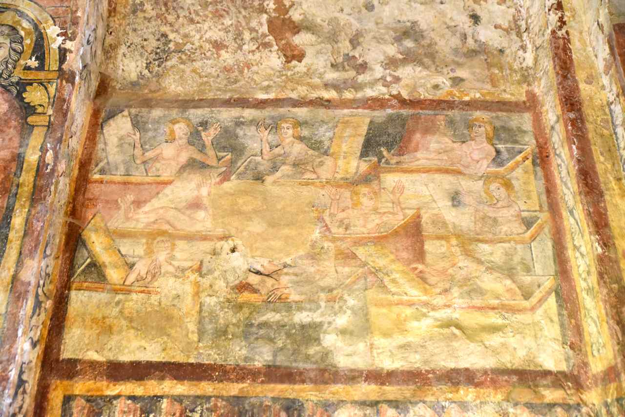 La Résurrection des morts, peinture murale médiévale de l’église Saint-Pierre de Brancion
